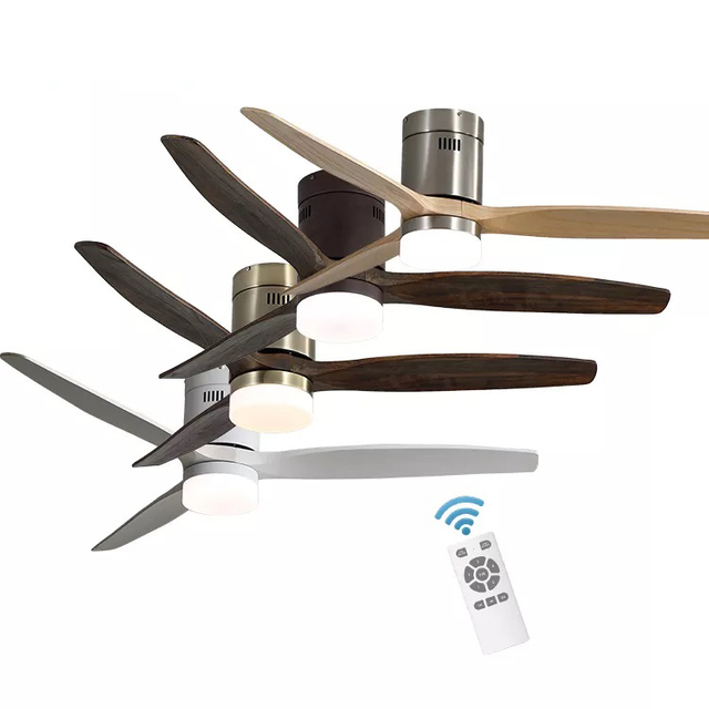 52 Inch European Styles 220V Wooden Led Ceiling Fan With Light