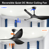 Low Profile Reversible 52 Inch Solid Wood Ceiling Fan KBS-52K037