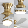 52 Inch Decorative Low Profile 5 Blades Wood Ceiling Fan With Light KBS-52K073