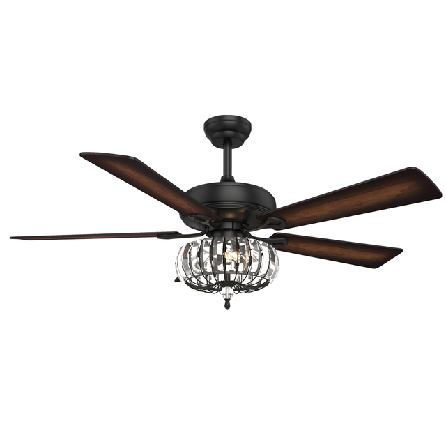 52 Inch Crystal Chandelier Commercial Vintage Ceiling Fan With Light