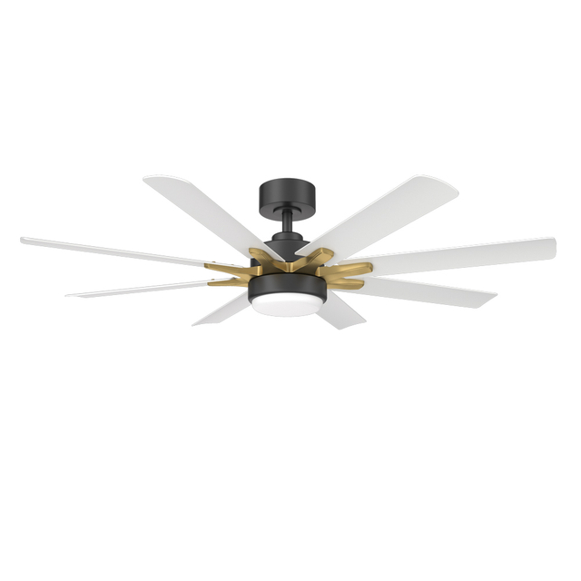 52 Inch New Design Big Fan Light Mute App Control Smart 8 Blades Led Ceiling Fan With Light And Remote