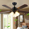 36 Inch Luxury Design Dining Room Copper Motor Fan 5 Iron Blades Ceiling Fan Led Light