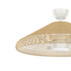 28 Inch Low Profile Boho Rattan Ceiling Fan With Light