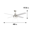 48 Inch Pull Chain Dc Motor Led 3 Blade Ceiling Fan With Led Light