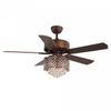 52 Inch Crystal Bedroom Remote Control Ceiling Fan With Chandelier