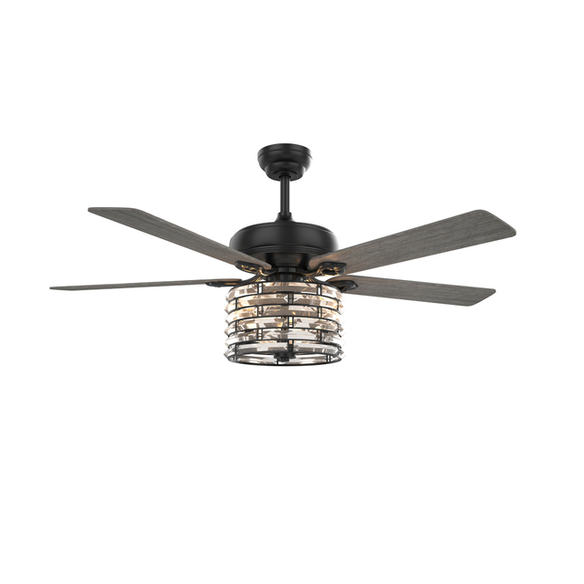 52 Inch Luxury Design Noiseless Crystal Ceiling Fan With Lights