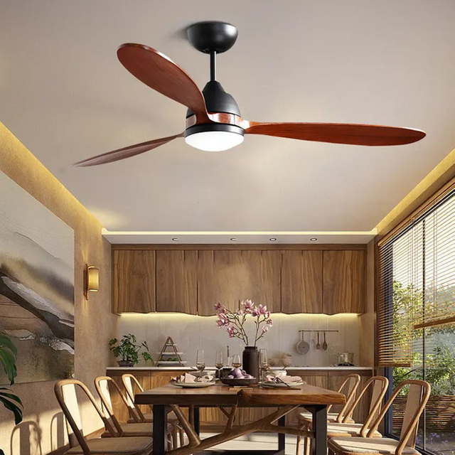 52 Inch Large Air Volume Silent Led Ceiling Fan with Light