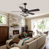 52 Inch Pull Switch Crystal Ceiling Fan With Light