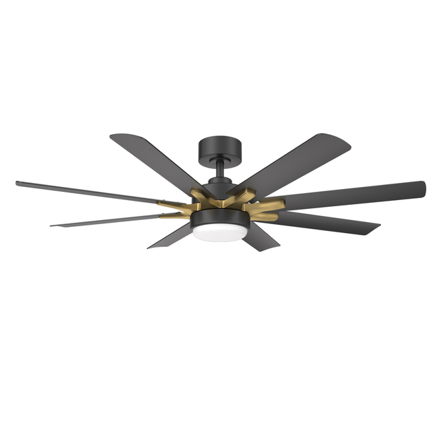 52 Inch New Design Big Fan Light Mute App Control Smart 8 Blades Led Ceiling Fan With Light And Remote