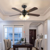 36 Inch Luxury Design Dining Room Copper Motor Fan 5 Iron Blades Ceiling Fan Led Light