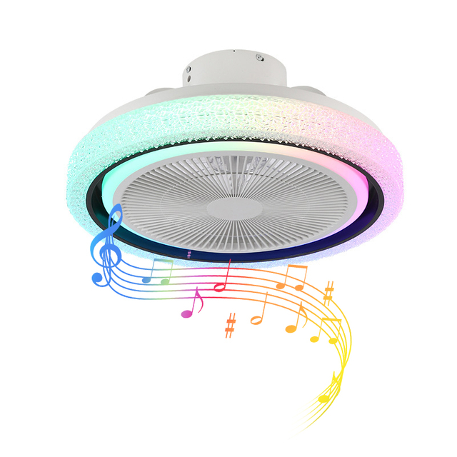 20 Inch Flush Mount RGB Color Dimmable Ceiling Fan Light