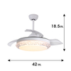 42 Inch Low Noise Retractable Ceiling Fan With Light