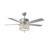 Indoor Dc Motor 52 Inch Decorative Chandelier Crystal Ceiling Fan With Light KBS-52K006