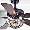 Indoor Decorative Chandelier Crystal 52 Inch Dc Ceiling Fan With Light