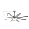 60 Inch New Design Mute Industrial Led Ceiling Fan With Light And Remote