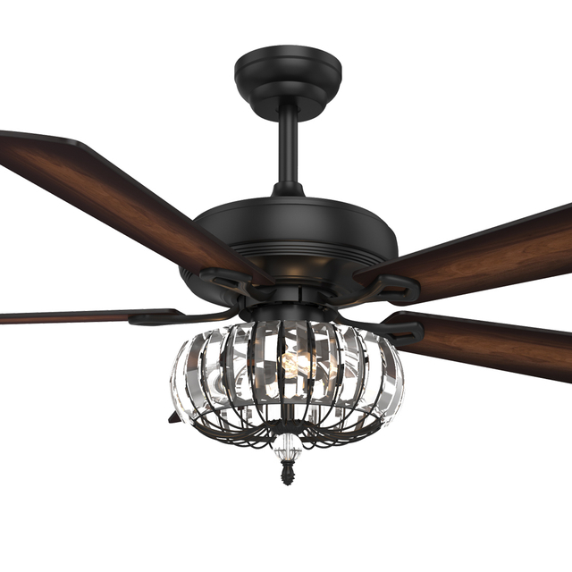 52 Inch Crystal Chandelier Commercial Vintage Ceiling Fan With Light