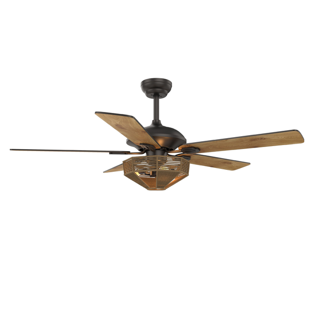 52 Inch Low Profile Wood Fan Ceiling Fan With Light 