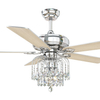 52 Inch Reversible Dc Motor Remote Control Crystal Ceiling Fan