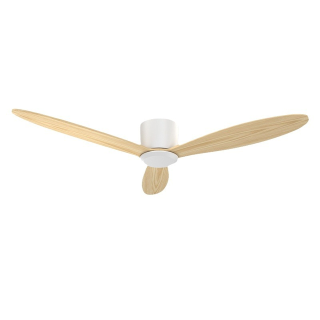 52 Inch Simple Design Solid Wood Bldc Intelligent Remote Control Ceiling Fan With Light And Remote