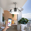 42 Inch Air Cooling AC Smart Retractable Ceiling Fan With Light