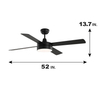 Indoor Living Room Smart Modern Led Ceiling Fan With Light KBS-52137