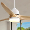 Simple Indoor 56 Inch Solid Wood Ceiling Fan With Light KBS-56K001