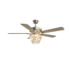 Indoor 52 Inch Luxury Decorative Chandelier Crystal Ceiling Fan With Light KBS-52K025