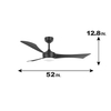 Energy-Saving Ceiling Fan 3 Blades Morden Decorative Hotel Home Indoor Ceiling Fan With Light And Remote Control