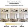 52 Inch 5 Blade Large Black Industrial Ventilation Ceiling Fan Modern Smart Ceiling Fan Light