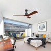 High Quality Ceiling Fan 52 Inch 3 Solid Wood Blade DC AC Motor Ceiling Fan With Light And Remote Control