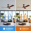 High Quality Ceiling Fan 52 Inch 3 Solid Wood Blade DC AC Motor Ceiling Fan With Light And Remote Control