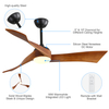 52 Inch Smart Remote Control Solid Wood Ceiling Fan With Light KBS-52K012