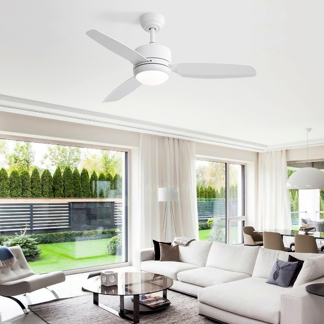 3 Blades 46 Inch Modern Smart Ceiling Fan With Light and Remote Control KBS-46K001