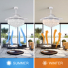 Indoor Decorative Invisible Chandelier Crystal Retractable Ceiling Fan KBS-Y4201