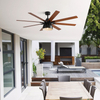 66 Inch Smart Large Ceiling Fan 8 Blades Plywood Electric Ceiling Fan With LED Light And Remote Control KBS-66K005