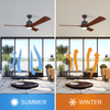 52 Inch Extra Large Ceiling Fan Black Color Minimalist Ceiling Fan With Light That's Worked Like Air Condition