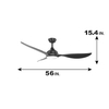 Big Size Long Blade 56-inch Ceiling Fan Reversible Motor Ceiling Fan Modern Nordic Simple Mute Ceiling Fan Light KBS-56K009