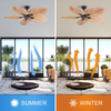 52 Inch Outdoor Indoor Palm Blade Rattan Decorative Ceiling Fan KBS-5225