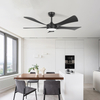 52 Inch 5 Blade Large Black Industrial Ventilation Ceiling Fan Modern Smart Ceiling Fan Light