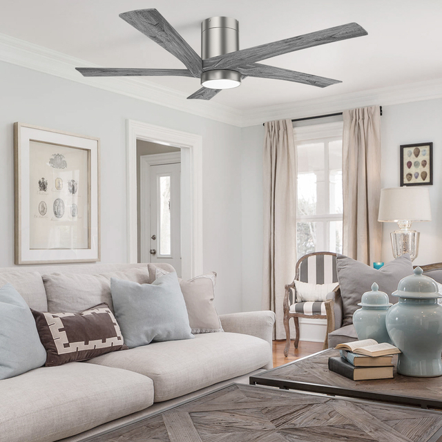 Indoor Dimmable Modern Solid Wood Ceiling Fan With Light KBS-52K084