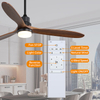 Decorative Led 60 Inch Indoor Solid Wood Ceiling Fan KBS-6003