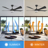 52 Inch 5 Blade Large Black Industrial Ventilation Ceiling Fan Modern Smart Ceiling Fan Light