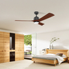 52 Inch Extra Large Ceiling Fan Black Color Minimalist Ceiling Fan With Light That's Worked Like Air Condition