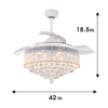 Indoor Decorative Invisible Chandelier Crystal Retractable Ceiling Fan KBS-Y4201