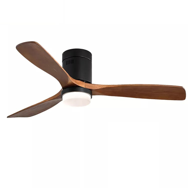 Low Profile Indoor Decorative 52 Inch Solid Wood Ceiling Fan KBS-52144