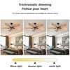 52 Inch Outdoor Indoor Palm Blade Rattan Decorative Ceiling Fan KBS-5225