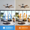 52 Inch 6 Blade Large Industrial Ceiling Fan Morden Minimalist Bldc Ceiling Fan With Light And Remote Control KBS-52K186