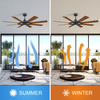 Modern And Simple Design Custom Ceiling Fan Coffe Brown Long Blade Ceiling Fan Reversible Motor Ceiling Fan KBS-52K187