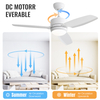 3 Blades 46 Inch Modern Smart Ceiling Fan With Light and Remote Control KBS-46K001