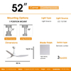 Office Indoor Smart 52 Inch ABS Modern Ceiling Fan With Light KBS-52217